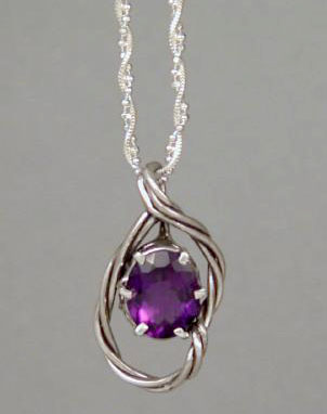 Amethyst and Leaves Necklace